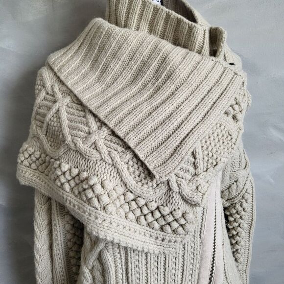 NICHOLAS K New York SWEATER COAT Cardigan Thick-Ply Heavy SHEEPMERE Wool Sz S - Picture 2 of 16